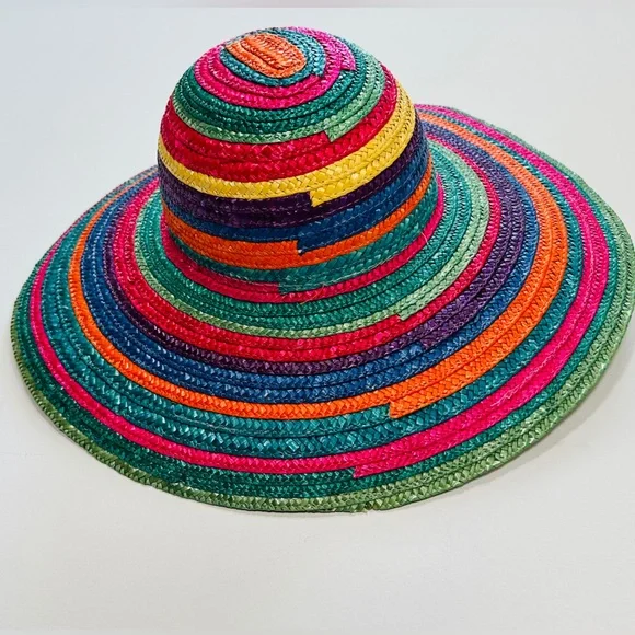 Accessories | Multicolor Rainbow Straw Hat Nwot | Poshmark display picture 3